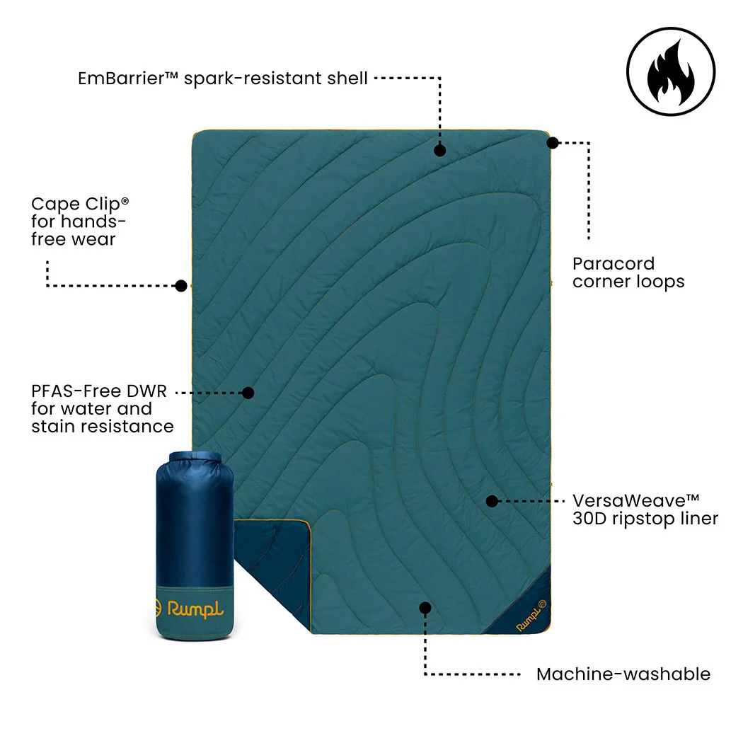 Campfire Puffy Blanket - Sage Navy - Image 3