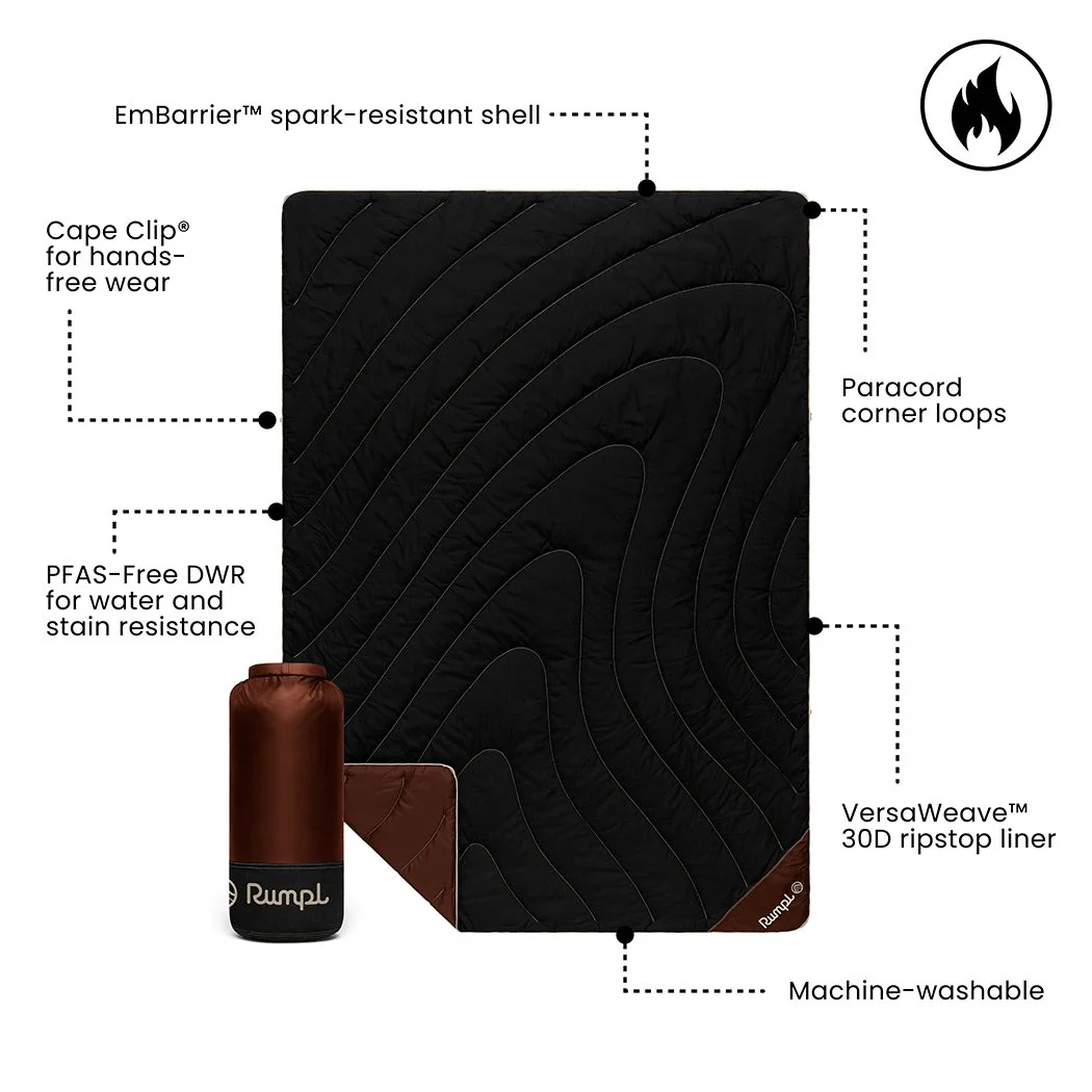 Campfire Puffy Throw Blanket - Black Mocha - Image 3