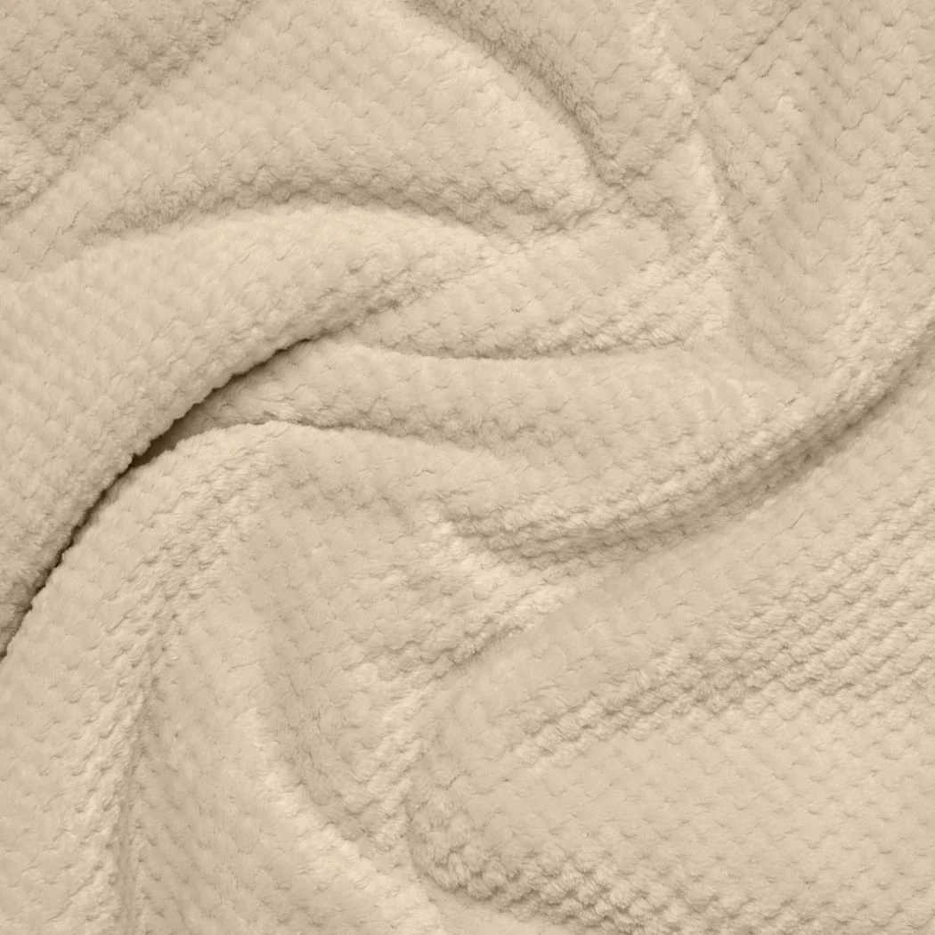 Fleece Puffy Throw Blanket - Seascape Cream - Image 3