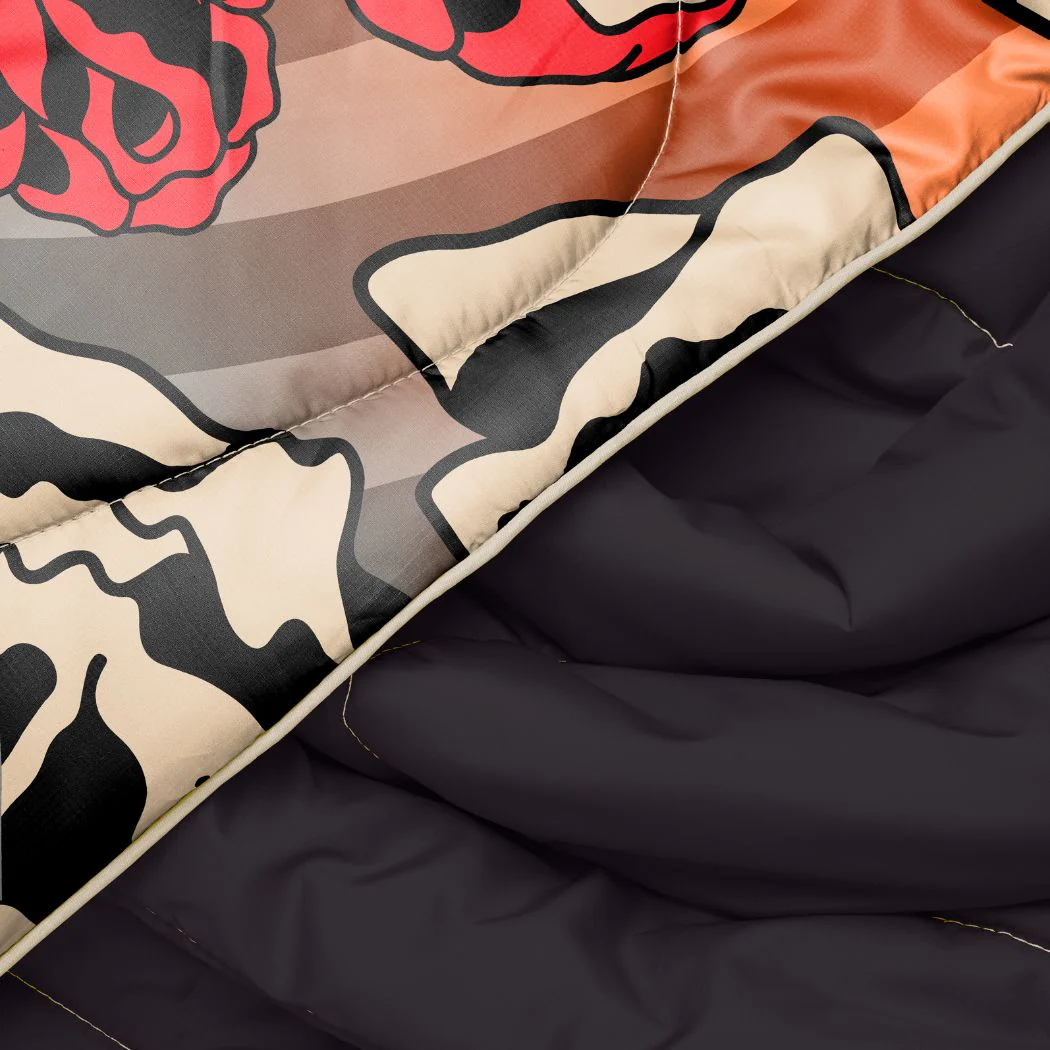 Original Puffy Blanket - Bryce Wong - Skulls & Roses - Image 5