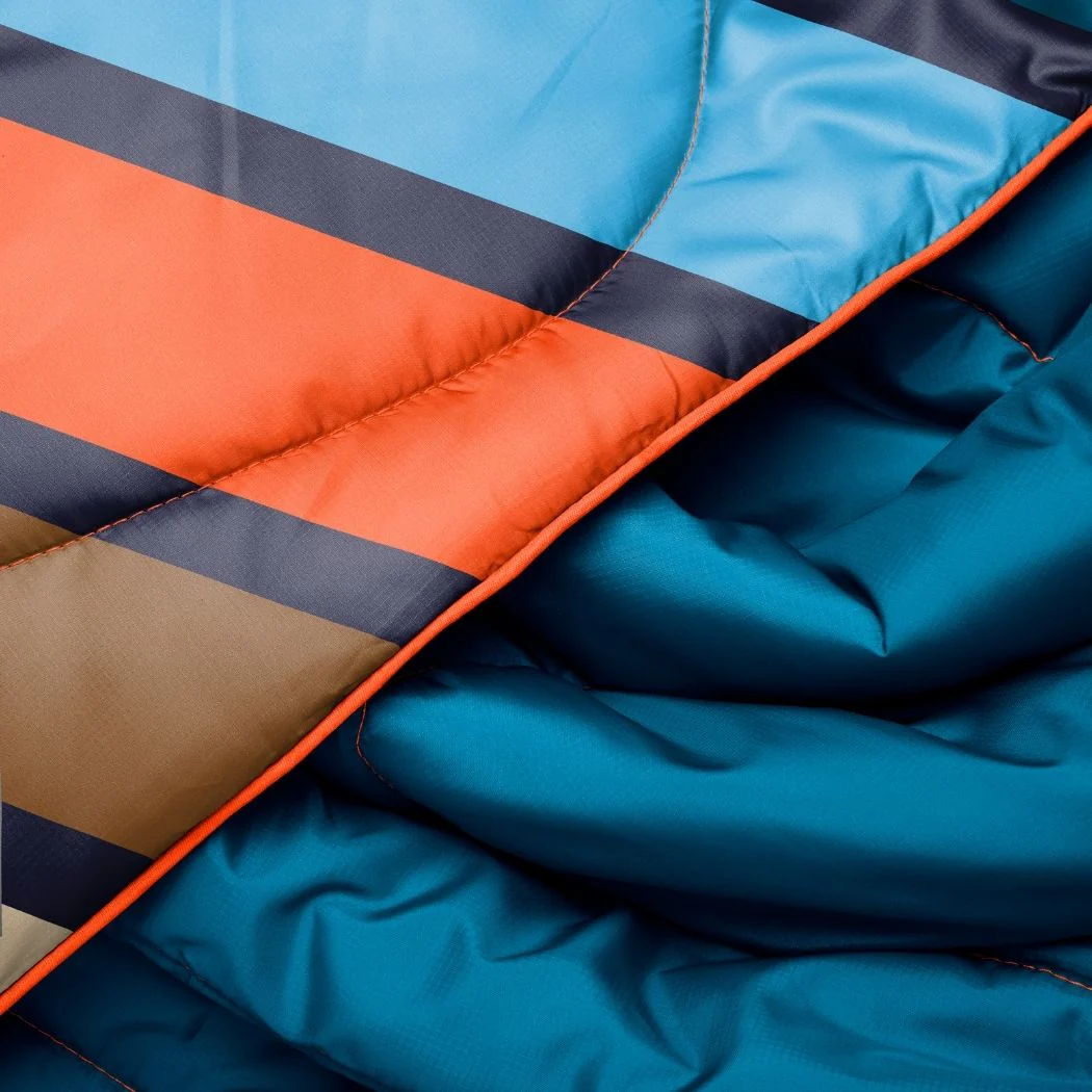 Original Puffy Blanket - Midnight Retro Stripes - Image 4