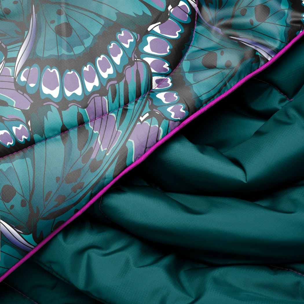 Original Puffy Blanket - Mint Green Butterflies - Image 4