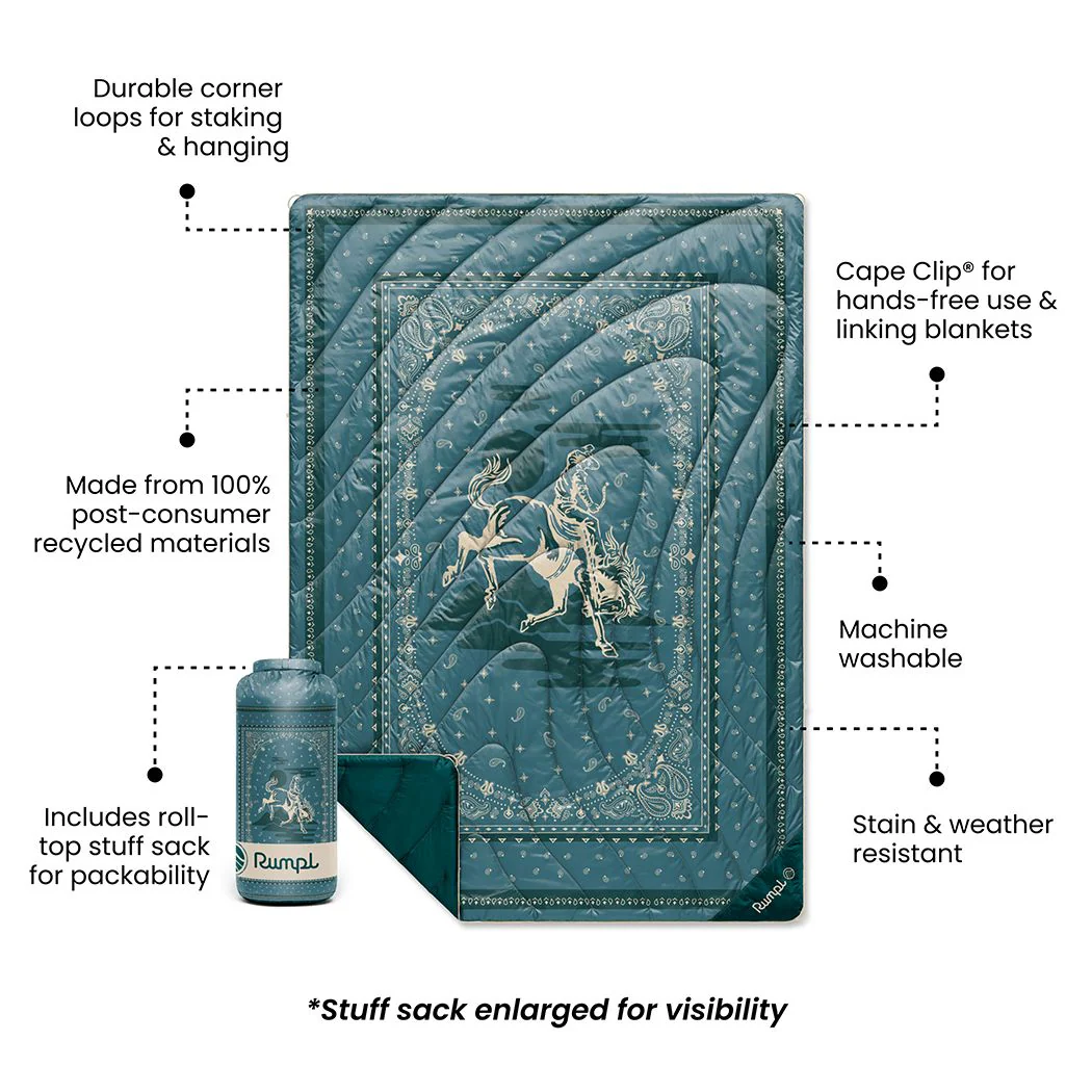 Original Puffy Blanket - Sage Bronco Bandana - Image 2