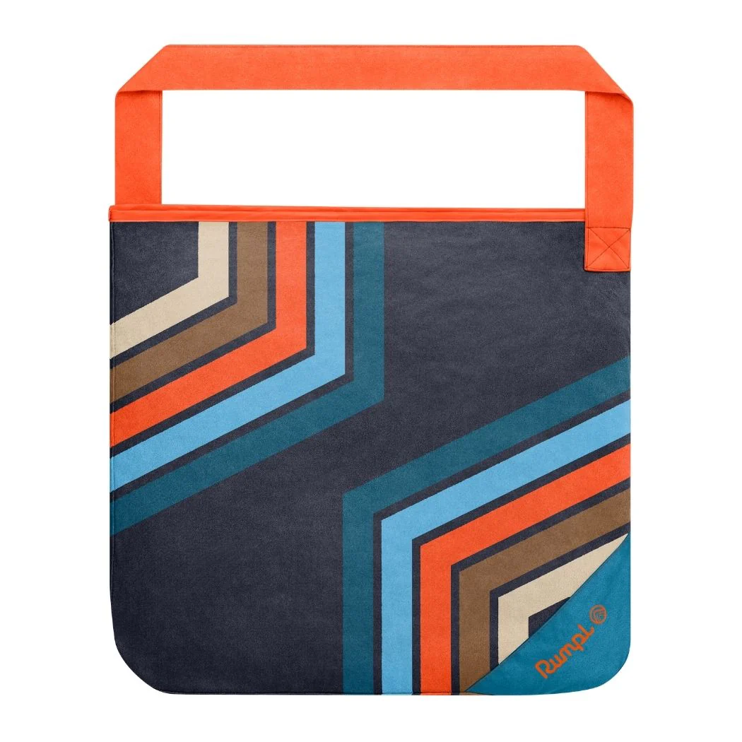 Tech Towel Tote - Midnight Retro Stripes - Image 6